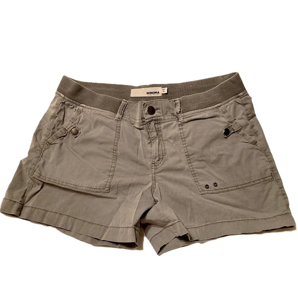 Sonoma Women’s Shorts Size 14 – Stone Cotton Twill, 5" Inseam, Great Condition